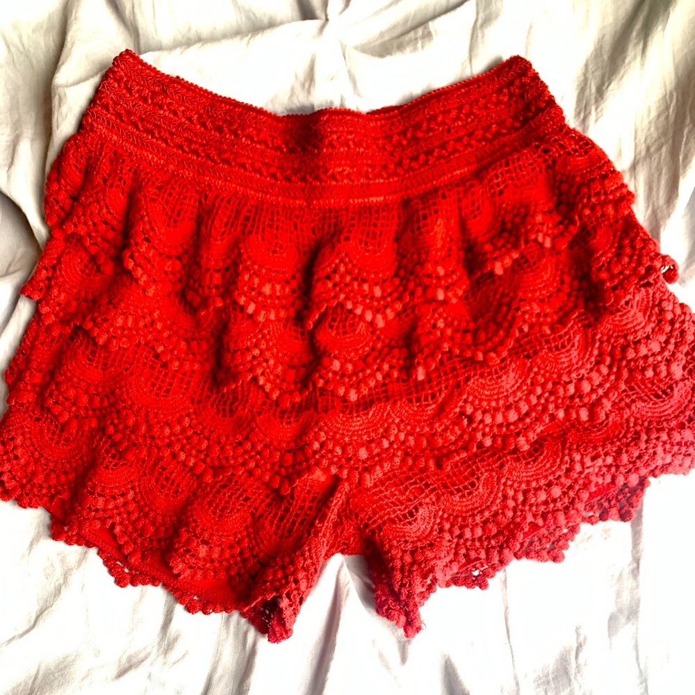 Lacy, layered shorts; Charlotte Russe